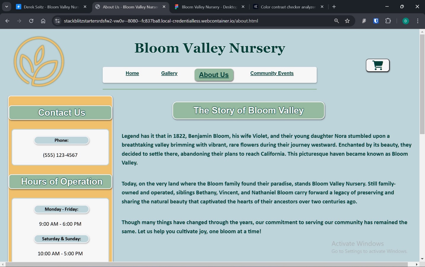 A screenshot of About Us page above the fold