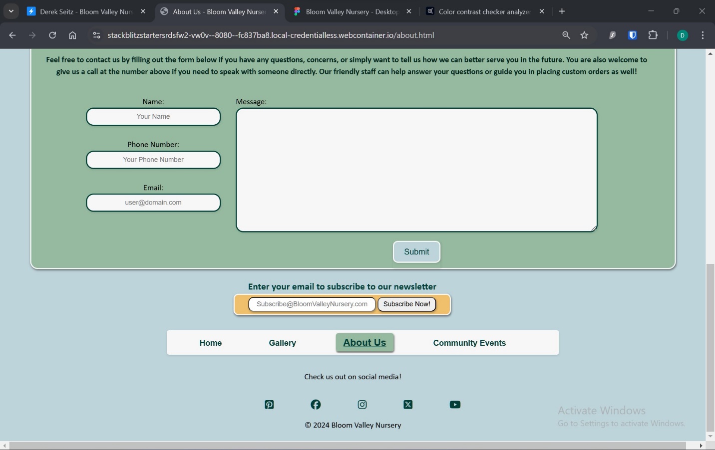 A screenshot of About Us page below the fold