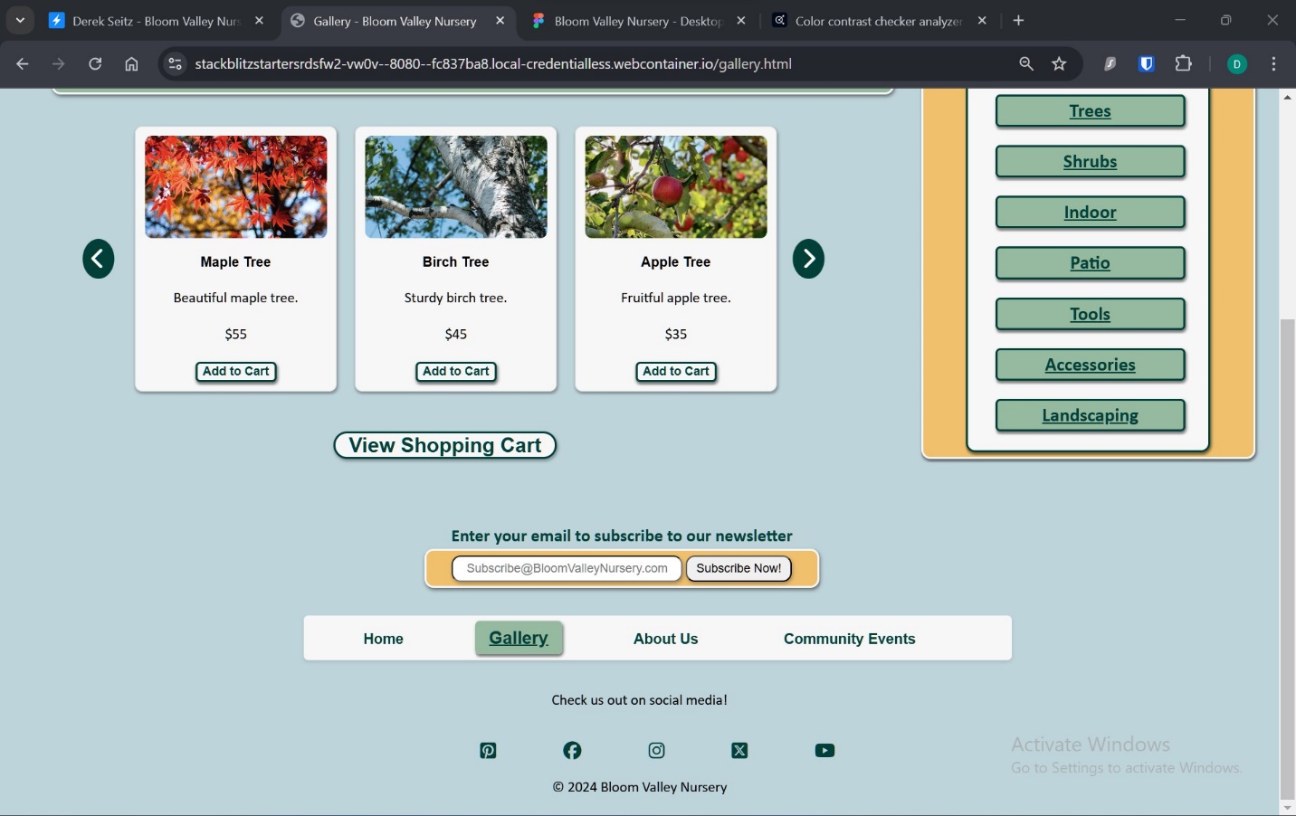 A screenshot of the gallery page below the fold